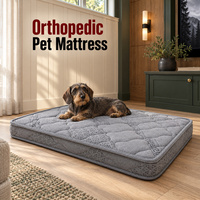 Matelas orthopédique pour chien avec étiquettes de marque personnalisées, housse matelassée amovible et options de tissu pour les marques d'animaux de compagnie