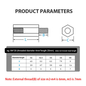 Wholesale High Quality NINDEJIN White <b>Nylon</b> Hex Threaded Male Female <b>Spacer</b> Standoff Various Metric Sizes M2-M4 - Product Image 5