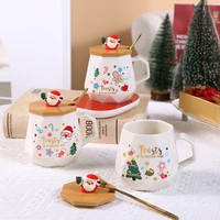 Nouvel Arrivage Coffret Cadeau de Noël Chauffe-tasse en Céramique Impression Logo Personnalisé Boîte Rouge Sac Mignon OEM ODM Vente en Gros Cadeaux d'Entreprise pour les Fêtes