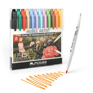 MOBEE P-687 12色双尖细线绘图标记集水基外线笔用于素描和插图 - Product Image 1