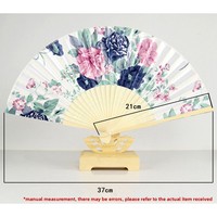 Kipas Lipat Sutra Bambu Gaya Cina Jepang Grosir Campuran, Lukisan Tinta Air Cina Desain Bunga Plum, Ukiran Sutra