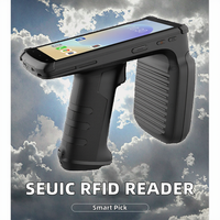 Lecteur de codes-barres Android 10, scanner d'entrepôt longue portée 0-20m, portable, UHF RFID NFC pour WiFi, protocole ISO 18000-6C, matériau ABS