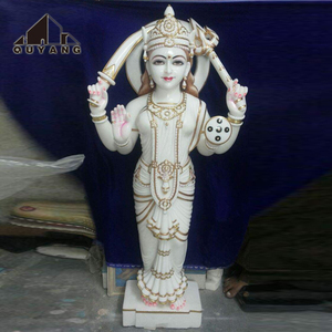 QUYANG - Escultura de Mármol Personalizada de Dios Hindú de la <span class=keywords><strong>India</strong></span>, Tamaño Real, para Templo al Aire Libre, Estatua del Dios Krishna - Product Image 5