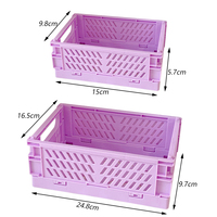 Panier de Rangement Pliant Mini en Gros, Vente Directe Usine, Panier de Bureau en Plastique Pastel, Organisateur Pliable pour Papeterie