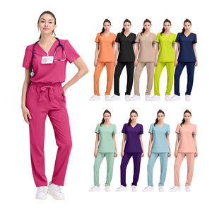 Logo personnalisé ensemble de gommages médicaux OEM hôpital clinique Salon gommages polyester Spandex uniformes de médecin conception à la mode ensembles d'infirmière - Product Image 6