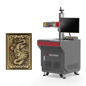 50W 3D Fiber Laser Metal Engraving Marking Machine on Curve Metal