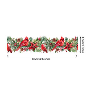 Huancai Christmas Cardinals Washi Tape cinta adhesiva Floral papel decorativo pegatina para Bullet Scrapbook regalo envoltura DIY Craft - Product Image 3