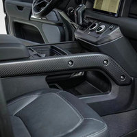 Accessoires de voiture : Kit de garnitures intérieures en carbone sec pour console centrale (2 pièces) pour Land Rover Defender 2020+