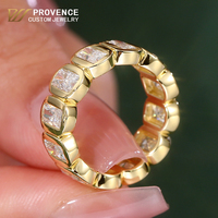 PROVENCE mücevherleri Yastık Kesim Bezel İşlemeli Laboratuvar Elması Yüzük Gerçek 18 Ayar Sarı Altın Erkek Alyans Özel CVD Elmas Mücevher
