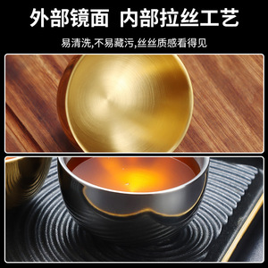 Stainless Steel Tea Cup 1-100Ml Round Gold Spirits Cup For Party Kung Fu Tea Soju - Product Image 5