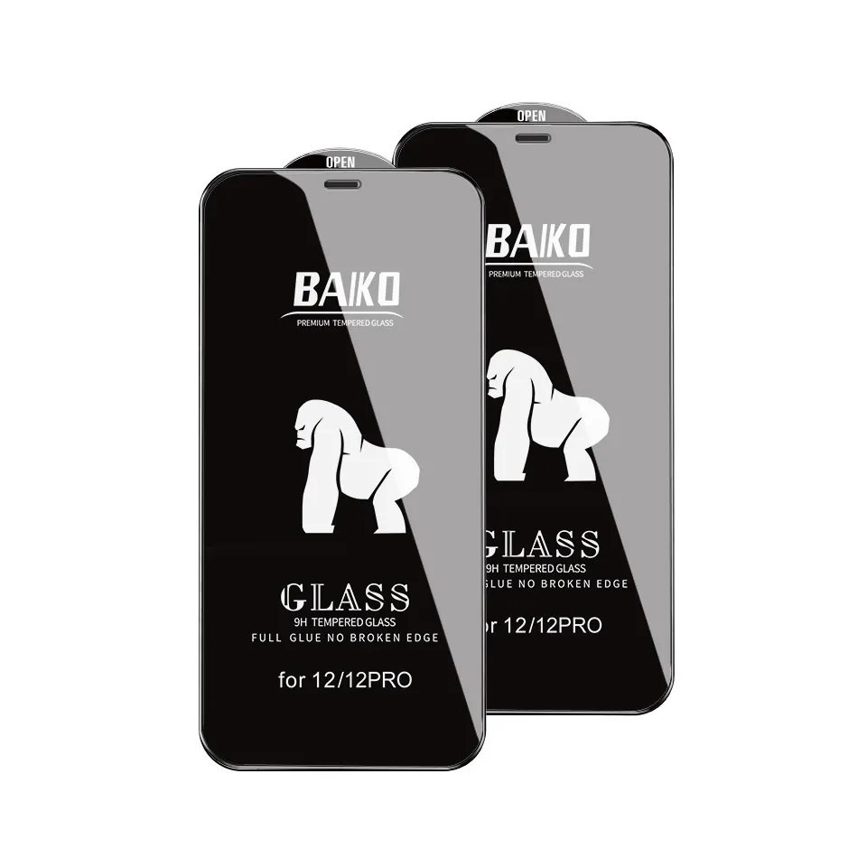 3d Baiko Gebogen 9H Hardheid Anti-Vingerafdruk Mobiele Telefoon Gehard Glas Schermbeschermer