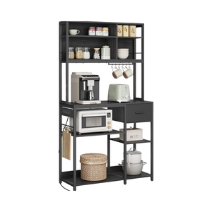 <span class=keywords><strong>Étagère</strong></span>s <span class=keywords><strong>de</strong></span> <span class=keywords><strong>rangement</strong></span> réglables <span class=keywords><strong>VASAGLE</strong></span>, 12 crochets, tiroir en tissu, 15,7 x 39,4 x 71 pouces, support pour micro-ondes en métal pour la cuisine à domicile - Product Image 1