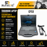 Laptop Toughbook CF-53 Berkualitas Tinggi Intel I5 8/16GB + 512GB 1/2TB Win10 untuk Alat Diagnostik Excavator Loader