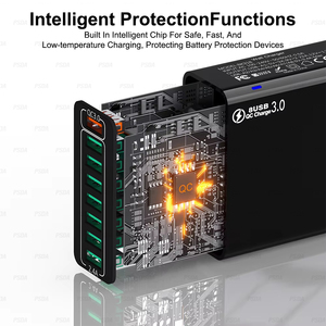 <span class=keywords><strong>Chargeur</strong></span> USB-A <span class=keywords><strong>30W</strong></span> Multi 8 Ports Charge Rapide Prise EU/US <span class=keywords><strong>Chargeur</strong></span> Mural pour <span class=keywords><strong>iPhone</strong></span> 17 16 15 13 Pro Max Samsung Huawei HONOR Xiaomi - Product Image 6