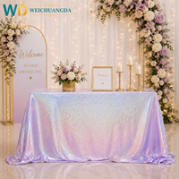 Nappe de table en tissu à paillettes holographiques de style européen de luxe, personnalisable pour mariage, fête, table de desserts, toile de fond pour événement d'anniversaire