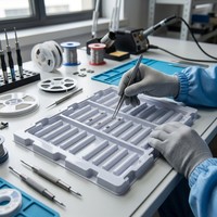 Plateau alvéolé thermoformé sur mesure en PET, ABS, PP, PS – Usine de fabrication – Insert pour emballage de pièces de précision d'électronique grand public
