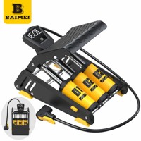 BAIMEI Digital Meter Display Portable Three Cylinder Gas Cylinder 120PSI Bicycle Motorcycle Car Floor Pedal Tire air Foot Pump