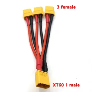 XT90 1 to 2 XT60 to 3 4 Parallel Battery Connector Male/Female Cable Dual Extension Y Splitter Silicone Wire for RC Battery ESC