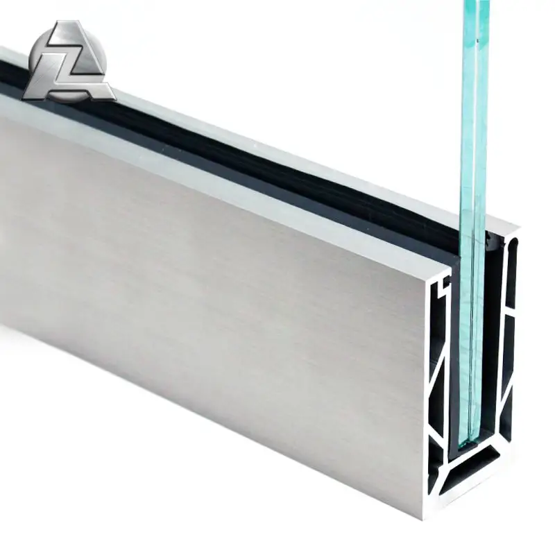 Wholesale extruded aluminium alloy adjustable glazing u channel extrusion profile for glass railing system