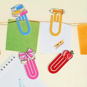 Spot wholesale Creative Cartoon Paper Clips <b>Bookmark</b> Plastic Book Page Markers Back To School Stationery Office Supplies Durable - Product Image 1