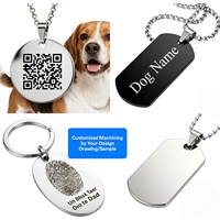 Personalisierbare Hundemarken-Anhänger mit Gravur, individuell gestaltbare, leere Edelstahl-Hundemarken für Sublimation und QR-Code-Gravur