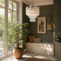 Lustre moderne en verre de Murano pour villa de luxe, décoration d'escalier, plafonds hauts, éclairage haut de gamme sur mesure pour duplex