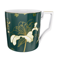 Services de table en porcelaine fine vert foncé pour mariage, assiettes à pain et assiettes plates au design moderne et écologique