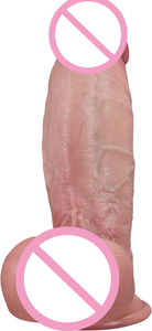 Đồ chơi tình dục bằng silicon hai lớp dày 7 inch, chất liệu như da thật, có đế hút chắc chắn, chơi không cần dùng tay, dành cho điểm G và hậu môn - 205g - Product Image 2