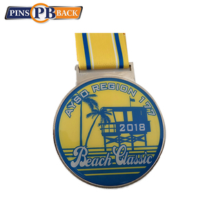 En blanco al por mayor en blanco metal voleibol corriendo maratón deportivo medallas de <span class=keywords><strong>la</strong></span> medalla con cinta - Product Image 2