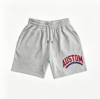 Shorts en molleton brossé pour hommes et jeunes, en tissu French Terry personnalisé, entrejambe de 7 pouces, gris chiné, 280 g/m²-400 g/m²