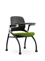 Chaise de bureau ergonomique moderne en PP avec accoudoirs mobiles et coussin en éponge, pliable et empilable, pour usage domestique ou commercial – Vente en gros usine