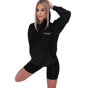 Vêtements pour femmes, ensemble sweat-shirt et short 2 pièces le plus vendu, vêtements de rue décontractés, sweat-shirts oversize, ensembles pour femmes - Product Image 4