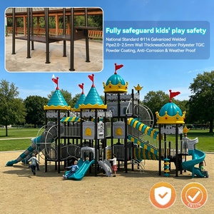 Equipo de Juegos al Aire Libre de Grado Comercial BOKE, Serie Castillo, Conjunto de Tobogán Castillo, Certificación EN1176 TUV, para Parques y Escuelas - Product Image 3