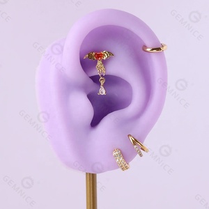 أقراط هالويونِ قرط كمثرى على شكل قلب الخفافيش الفضية الإبداعية - Product Image 4