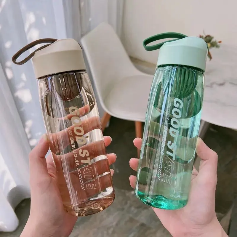 Portable Plastic Water Bottle Tea Cup Drop-proof with Scale ins Water Mug Water Bottle