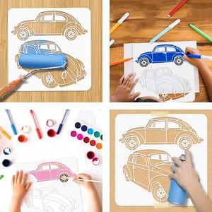 Pochoirs de voiture 12x12 pouces Pochoirs de décoration de <span class=keywords><strong>peinture</strong></span> de berline <span class=keywords><strong>Pochoir</strong></span> de dessin de voiture de sport pour la <span class=keywords><strong>peinture</strong></span> sur bois, sol, mur, <span class=keywords><strong>tissu</strong></span> - Product Image 2