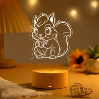 Lampe personnalisée avec nom, base en ABS, aspect bois, multicolore, à intensité variable, commande tactile, mignonne, cadeau pour enfants