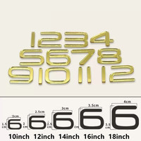 Set Angka 1-12 Emas Hitam Lebih Tebal Stiker Akrilik Kayu Walnut Angka Arab