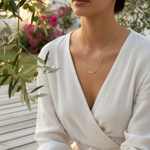 สร้อยคอใบมะกอกเงินแท้ 925 Azuris ผลิตในตุรกี - Product Image 3
