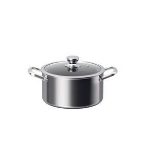 Batterie de cuisine moderne en acier inoxydable triple couche antiadhésive alvéolée, comprenant des marmites de 20/24/<span class=keywords><strong>28</strong></span>/32 <span class=keywords><strong>cm</strong></span>, une marmite peu profonde de <span class=keywords><strong>28</strong></span> <span class=keywords><strong>cm</strong></span> et couvercle en verre - Product Image 2