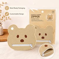 Porte-monnaie léger en feutre à motif de dessin animé, fermeture éclair lisse, résistant à l'eau, durable, mini porte-cartes pour enfants, usage quotidien