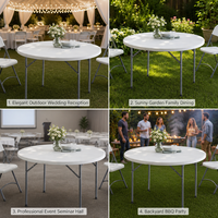 Table à tréteaux moderne et portable en plastique durable, plateau de 4,5 cm d'épaisseur et cadre renforcé, idéale pour les entrées d'hôtels et les salles à manger commerciales