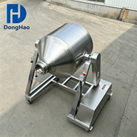 Mélangeur à double cône en acier inoxydable 50L, machine à mélanger les poudres, économie d'énergie pour l'alimentation, les produits chimiques et les engrais