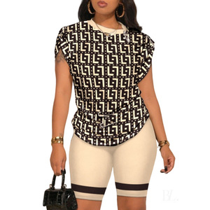 <span class=keywords><strong>King</strong></span> Mcgreen Star Plus Size Casual pantaloncini a maniche corte due pezzi Set da donna - Product Image 2