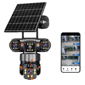 Solar Powered Triple Lens 4G <b>Camera</b> Outdoor Waterproof Night Vision Mobile Remote Monitoring - Product Image 2