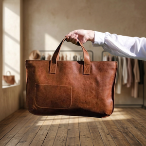 Sac à main pliable en cuir véritable pour femme, avec fermeture éclair, étanche, 2-2,9 L, double bandoulière/porte-épaule, durable et léger - Product Image 1