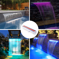 Accessoires de piscine de haute qualité, lame de cascade d'eau en acrylique colorée, cascade de piscine, descente d'eau