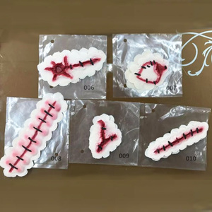 Maschere di Halloween in Lattice con Effetto 3D, Trucco Temporaneo per Film <span class=keywords><strong>Horror</strong></span>, Ferite Sanguinanti, Copertura per Collo, Stampa a 4 Colori per Feste - Product Image 5