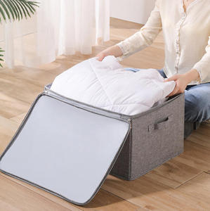 Caja de Almacenamiento para Ropa, Edredones, Ropa Interior, Organizador de Almacenamiento de Ropa de Cama de Lino y Algodón, Organizador de Armario para Guardar Ropa - Product Image 2