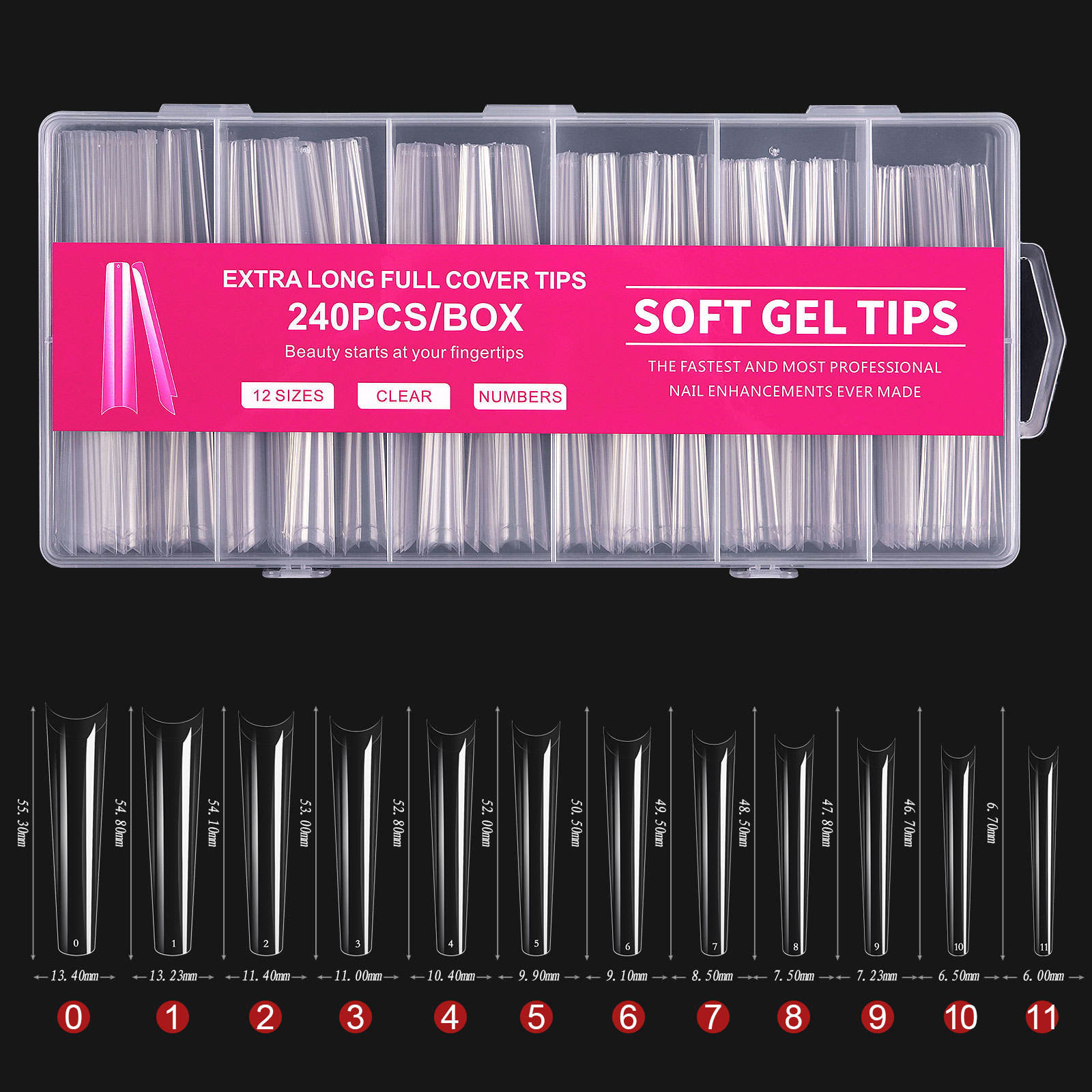 240pcs super long denim nail